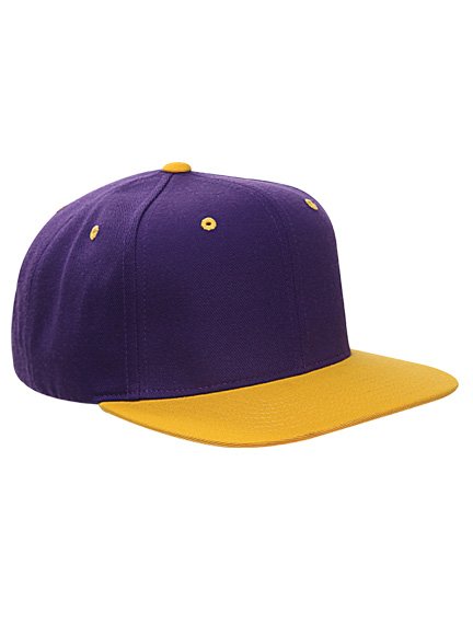 Yupoong 2 Tone Modell 6089MT Snapback Caps in Purple-Gold - Snapback Cap