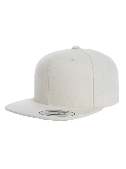 Yupoong Melton Wool Modell 6689M Snapback Caps in White - Snapback Cap