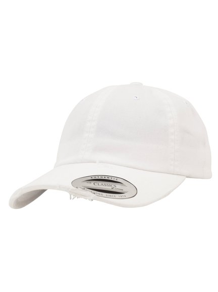 Yupoong Low Profile Cotton Twill 6245DC Cap White - Modell in Caps Destroyed Baseball Baseball