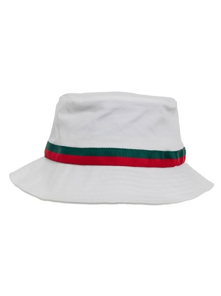 Flexfit Stripe Modell 5003S Bucket Hats in White - Bucket Hat