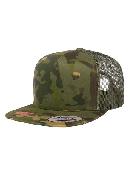 Yupoong Flat 5 Panel Multicam Trucker Cap Baseball-Cap