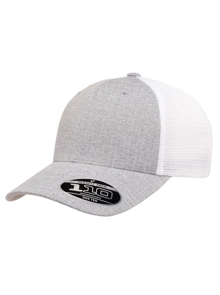 Flexfit 110MT Mesh 2-Tone Modell 110MT Trucker Caps in Heather Grey-White -  Trucker Cap