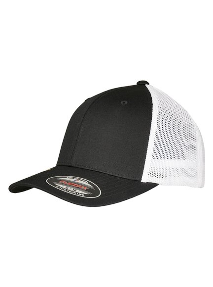 Modell Caps Mesh Trucker Schwarz-Weiß Flexfit - 6511RM Recycled Trucker Cap in