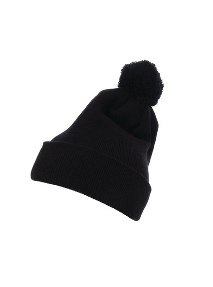 Cuffed Pom Pom Knit Beanie Baseball-Cap