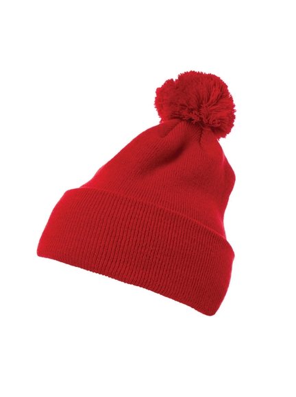 Cuffed Pom Pom Knit Beanie Baseball-Cap