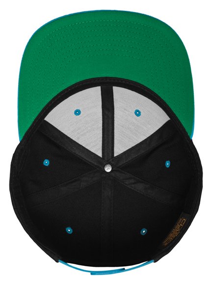 Yupoong Snapback Cap Schwarz / Neonblau Snapback Cap Baseball-Cap