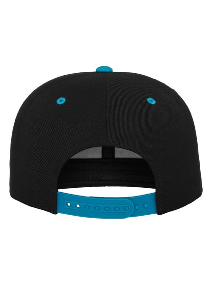 Yupoong Snapback Cap Schwarz / Neonblau Snapback Cap Baseball-Cap