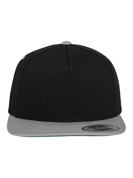 Yupoong 2 Tone 5 Panel Modell 6007T Snapback Caps in Black-Silver - Snapback  Cap